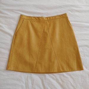 Mustard yellow pleather skirt